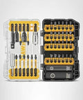 DEWALT Flextorq 40-piece steel screwdriver bit set in yellow/black impact-ready case, front view
