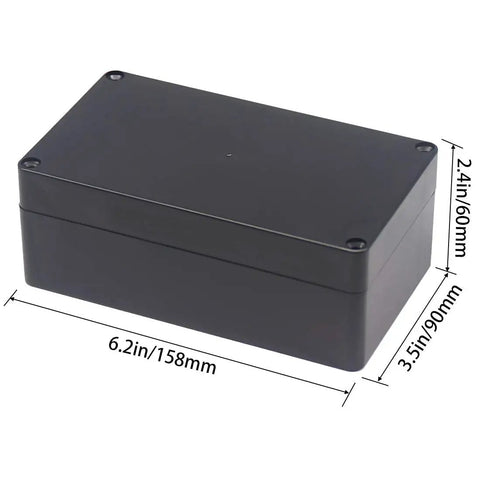 Knockout IP65 Waterproof Junction Box Heavy Duty Abs Plastic Enclosure For Outdoor Electronics Built Like A Tank Against Weather Zero Stress Diy Mounts 158 X 90 X 60 Mm side view with dimensions.