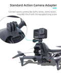 Safe Lighting Drone Light Extension Bracket Mount For DJI FPV with camera adapter attachment, front view.
