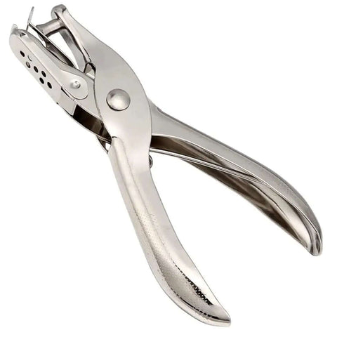 Durable 6mm Metal Hole Punch For Scrapbooking And Loose-Leaf Paper, silver handheld paper puncher with all-metal body.