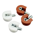 100 Pack Threaded Cam Lock Furniture Stud Pins Reddish Brown 18mm Heavy Duty Partition Support Laminate Hardware Connectors in white and brown.