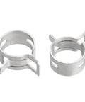 Close-up view of 10Pcs 65Mn Steel Spring Hose Clamps Set For Car Fuel Lines Durable Low Profile Gray 7mm No Fuss DIY Install
