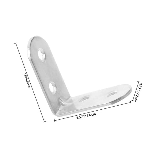 Sturdy Stainless Steel Right Angle Shelf Brackets 12 Piece Set For DIY Wood Frames And Table Legs Support Easy Install Corner Connectors