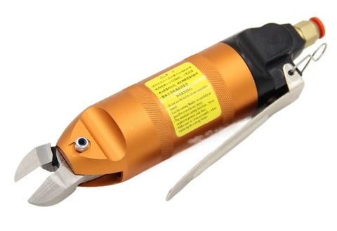 Heavy Duty Professional Pneumatic Air Scissors Nipper Tool For Wire Cutting With S5 Steel Blade Hold Down Clamps, close-up view.