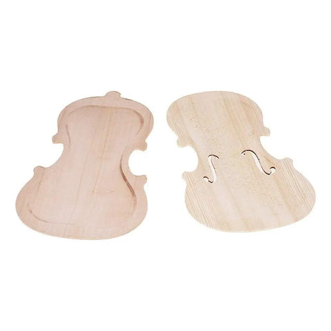 Handcrafted Unfinished Violin Parts Kit With Spruce Front Panel Topboard And Maple Backboard, Solid Wood Fiddle Components