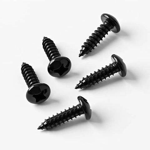 Top Tier Heavy Duty Size 6 X 3/4 Inch Pan Head Phillips Drive Sheet Metal Screws 100 Pack Black Oxide 304 Stainless Steel.