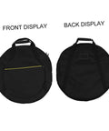 Rock Solid Marching Cymbal Bag With Sickly Padded Cushioning Spacious Zippered Pockets For Drums Sticks And Sheet Music Heavy Duty Oxford Fabric Built For Travel - front and back views