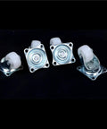 Four Pack Universal Swivel Caster Wheels 1 Inch White Nylon Roller Wheels For Furniture Trolleys Chairs And Household Carts