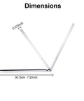 Side view of stainless steel feeler gauge with dual metric/imperial markings, 17 blades, 12-inch length