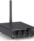 BT10A Bluetooth 5.0 Stereo Amplifier Receiver 2 Channel Class D Mini Hi Fi Integrated Amp front view with controls visible