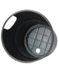 Top view of Automatic Irrigation Valve Box Cover For Garden And Lawn 6 Inch Plastic Sprinkler System Lid in black and green