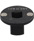 Heavy Duty Low Profile Driver Socket Adapter Set For Tight Spaces And High Torque Wrench Conversions Made From Heat Treated Steel With Compact Stackable Design Perfect For Automotive Repair Jobs And Mechanical Work Under The Hood 1/2M to 3/8F adapter