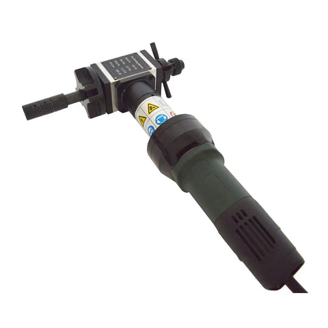 Badass Electric Pipe Chamfering Machine Smooth Beveling And Grooving Tool adjustable angle knob and handle view.
