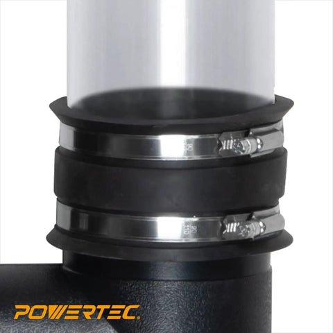 2-1/2 Inch Dust Control Flex Cuff With Steel Clamps Four Pack Keep Your Dust Collection Airtight Rubber Coupler For Woodworking Ducting