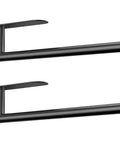 Boost Your Kitchen Game With This Hella Solid Two Pack Paper Towel Holder Using A Quick Self Adhesive Wall Mount crafted from black stainless steel.