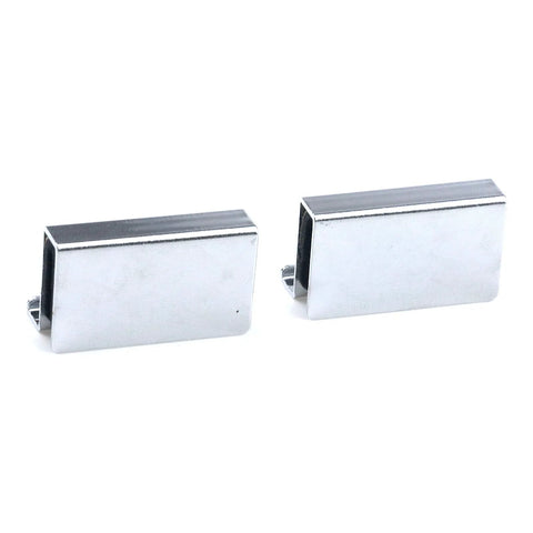 Six Pack 1.6 Inch Glass Finger Edge Pull Clips for Window Display Cabinets Polished Chrome Finish side view of two clips