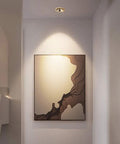 Slick Brass Led Recessed Lighting Kit 9 Pack Baffle Trim Ceiling Spots highlighting artwork in modern interior.