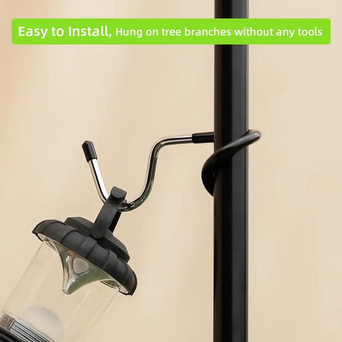 Sturdy Stainless Steel Outdoor Lighting Hooks For Camping Tents And Garden Lights holding lantern on pole
