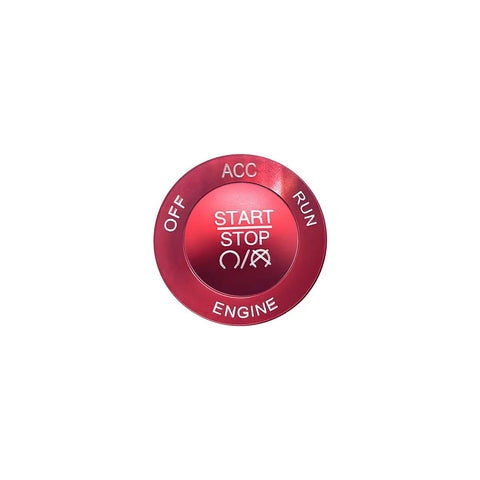 Red Aluminum Push Start Button Cover With Metal Ring For Car Interior, Engine Start Stop Switch Knob Cap Decor, Heavy Duty Ignition Button Trim
