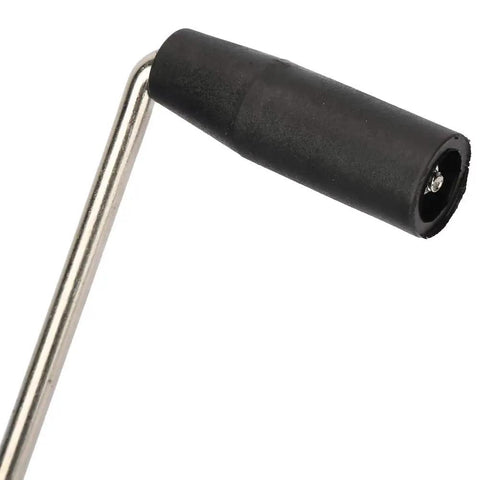 Close-up of hand crank handle on Hand Crank Generator Portable Power Bank With USB Charging Emergency Dynamo For Outdoor Adventures