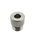 Close-up of single piece from 8 Piece Stainless Steel Drill Bushing Set With 3 To 10mm Inner Diameters And M14x1.5 Threads For Precise Drilling And Rock Solid Grip, Corrosion Resistant And Built To Last.