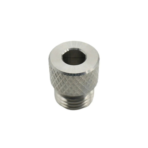 Close-up of single piece from 8 Piece Stainless Steel Drill Bushing Set With 3 To 10mm Inner Diameters And M14x1.5 Threads For Precise Drilling And Rock Solid Grip, Corrosion Resistant And Built To Last.