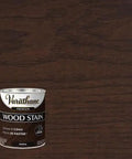 Top Shelf Semi Transparent Wood Stain In Kona Shade in quart can on dark wood background for interiors furniture use.