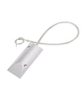 Kickass Heavy Duty Garage Roller Shutter Contact Sensor Security Alarm Switch With Long Armored Cable Hella Secure Magnetic Trigger Built Tough And Reliable, silver sensor with a flexible metal cable.
