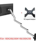 Aluminum Mechanical Spring Tv Monitor Wall Mount Bracket Fits 17 To 32 Inch Screens With Four Telescoping Arms delivers adjustable view with VESA adaptor.
