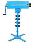 Professional Manual Bead Roller With Six Dies Set for 1.2mm Sheet Metal, hand-crank beading tool with stand, blue heavy duty equipment