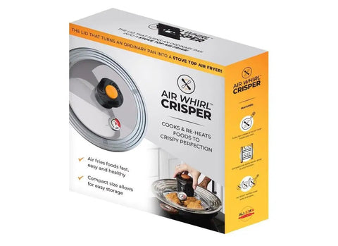 Product packaging for Turn Any Pan Into A Stove Top Air Fryer With The Crisper Lid And Expandable Tray No Sweat Fits 10 To 12 Inch Pots