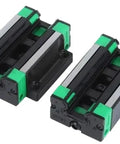 Heavy Duty Linear Guide Slide With Steel Retaining Block For HGW25CC Fits Industrial Machinery Built Tough For Smooth Motion And Precise Control 1 Piece showing dual steel retaining blocks with green accents