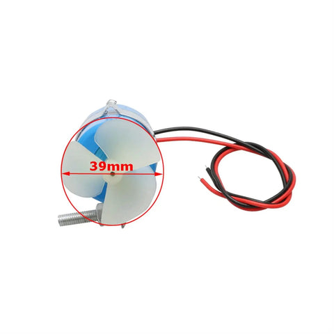 Powerful Underwater RC Thruster Kit for DIY Toy Submarine 7.4V 16800RPM CW CCW showing three-blade propeller and wires.