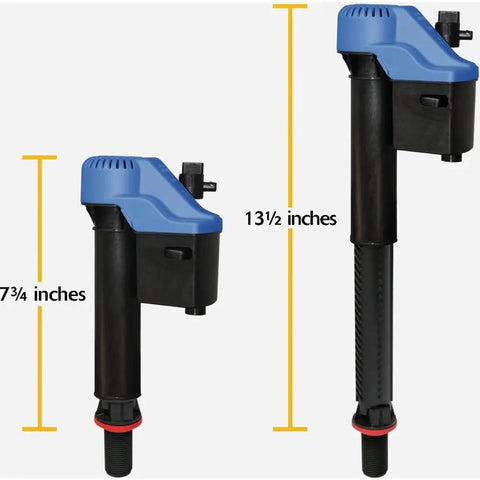 Adjustable Universal Toilet Fill Valve Replacement Fits 7.75 To 13.5 Inch Heights Easy Install And Handling Black Finish LAVELLE-528GT