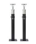 2 Piece Adjustable Steel House Jack Post For Foundation Leveling 19 To 36 Inch Extension Built Like A Tank 4400 Pound Load Capacity Black Premium Zinc Coated Support Column set in upright position.