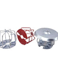 Rock Solid Fire Sprinkler Head Guard With Heavy Gauge Stainless Steel Protective Cage in red and silver finish.