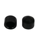 Close-up of black pivot cups from Skateboard Truck Rebuild Kit With Bushings Washers And Pivot Cups For Two Trucks Premium USA Made