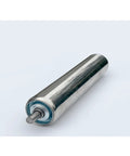 Heavy Duty Stainless Steel Roller Conveyor Idler Built Tough For Daily Warehouse Grind Featuring Spring Loaded Axle For Hassle Free Mount, close-up of roller.