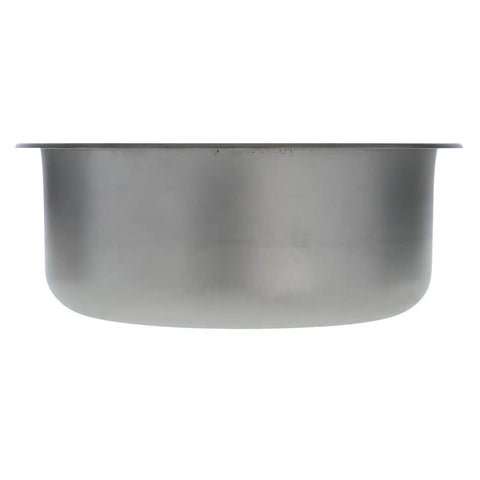 Side view of Cylinder Sink In Brushed 304 Stainless Steel, 13-3/8 Inch Diameter, 5 Inch Deep, Top Or Under Mount with SoundKOTE finish.