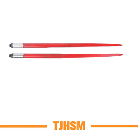 Heavy Duty 43 Inch Hay Bale Forks 3000 Lbs Capacity Two Piece Set For Tractor Loaders Symmetrical Double Fork Design Reduces Bale Damage