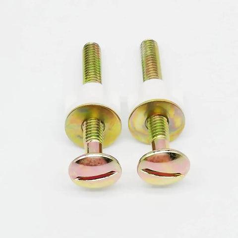 Two Pack Heavy Duty Toilet Seat Screws with Hinge Bolts and Hardware Kit Including Metal Washers and Plastic Nuts Replacement