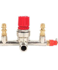 Dual Outlet Alloy Air Regulator Valve For Piston Type Compressors With V Ring Seal Fast Decompression High Precision Pressure Regulation