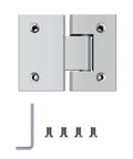 Heavy Lifting Shower Door Hinge With A Zero Friction 180 Degree Sweep Designed From Bulletproof 304 Steel showing brushed nickel finish.