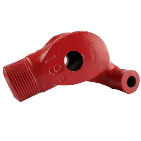 Heavy Duty Steel Manual Pipe Bender For Galvanized Iron Copper Conduit, red metal part with threaded end for plumbing work.