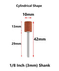 Fifty Piece Ten Millimeter Cylindrical Grinding Stone Set With One Eighth Inch Shank For Your Everyday Rotary Tools image.