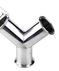 Y Shaped 3 Way Sanitary Pipe Fitting Tri Clamp 304 Stainless Steel Built Tough Durable Connector 76mm OD
