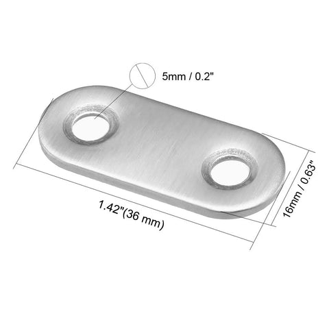 10 Pack Repair Plates 37mm By 16mm Flat Mending Brackets Connector For Wood Metal Furniture DIY Projects Silver Tone Heavy Duty