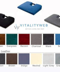 Extended High Density Seat Cushion Extra Firm Support For Heavy Sets Over 200 Lbs Large 15x20 Inch Memory Foam in various colors.