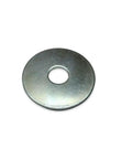 Close-up of a zinc-plated fender washer from the 100 Piece Zinc Plated Fender Washers Set Beefy Five Sixteenth Inch By One And One Quarter Inch Heavy Duty Fasteners For Construction Industrial Projects With Precise Threads For Tight Grip And Slip Resistant Hardware Assortment