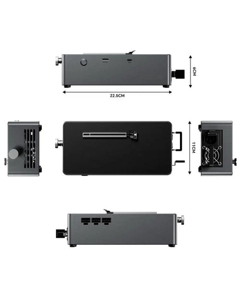 Lock In Your Setup With This Smooth OCuLink USB4 EGPU Dock Designed For Laptops And Desktops featuring a sleek design and multiple angle views.
